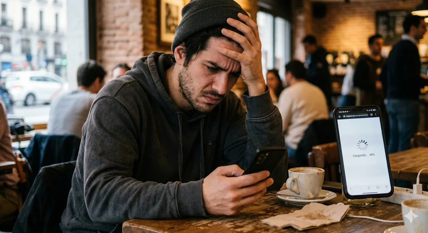 Usuario frustrado porque su web tarda en cargar